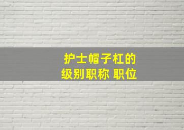 护士帽子杠的级别职称 职位